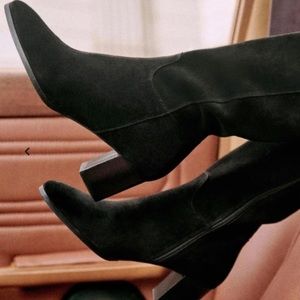 Black suede Sezane Adele boots